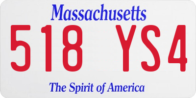 MA license plate 518YS4