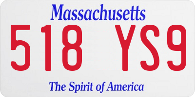 MA license plate 518YS9