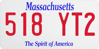 MA license plate 518YT2