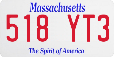MA license plate 518YT3
