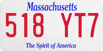 MA license plate 518YT7