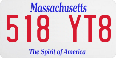 MA license plate 518YT8
