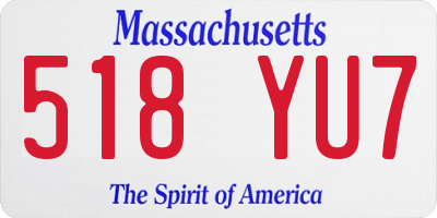MA license plate 518YU7