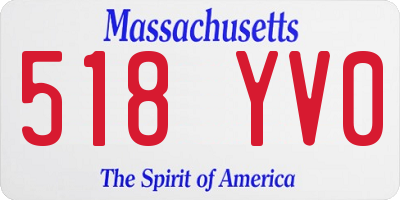 MA license plate 518YV0