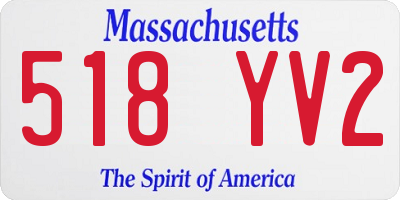 MA license plate 518YV2