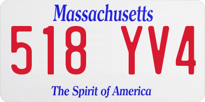 MA license plate 518YV4