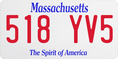 MA license plate 518YV5