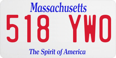 MA license plate 518YW0