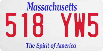 MA license plate 518YW5