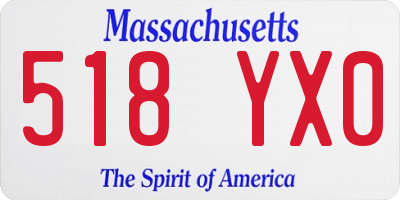 MA license plate 518YX0