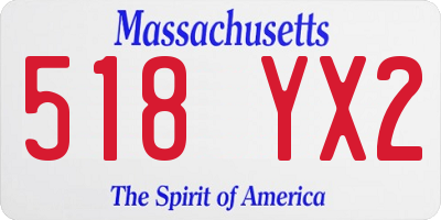 MA license plate 518YX2