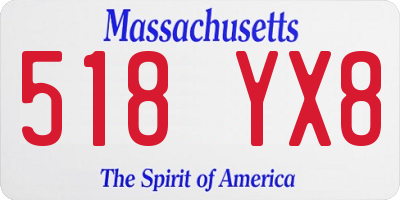 MA license plate 518YX8