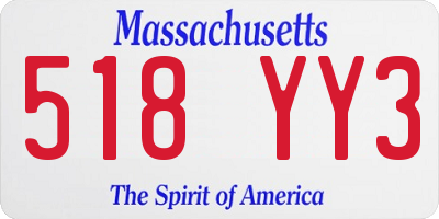 MA license plate 518YY3