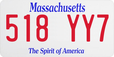 MA license plate 518YY7