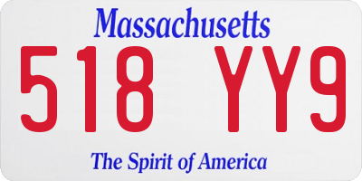 MA license plate 518YY9