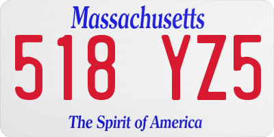 MA license plate 518YZ5