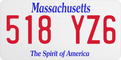 MA license plate 518YZ6