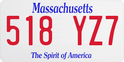 MA license plate 518YZ7