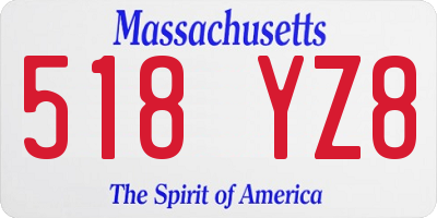 MA license plate 518YZ8