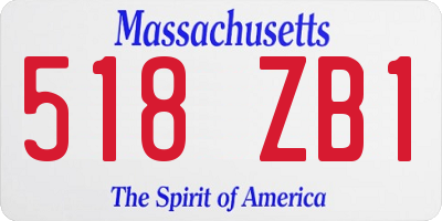 MA license plate 518ZB1