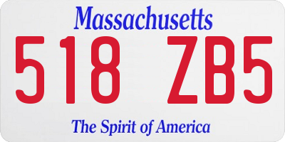 MA license plate 518ZB5