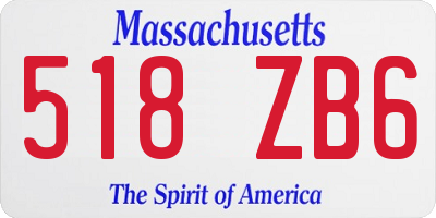 MA license plate 518ZB6