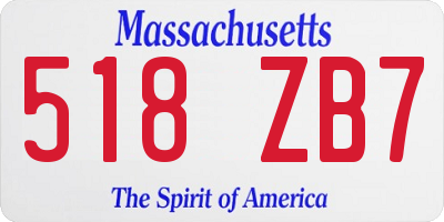 MA license plate 518ZB7