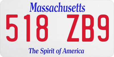 MA license plate 518ZB9