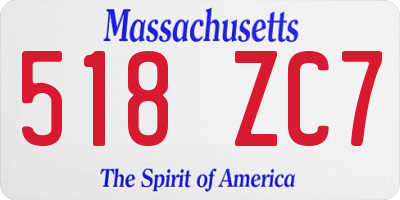 MA license plate 518ZC7