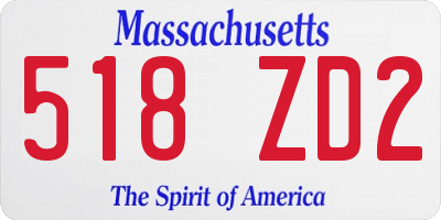 MA license plate 518ZD2