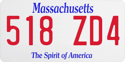 MA license plate 518ZD4