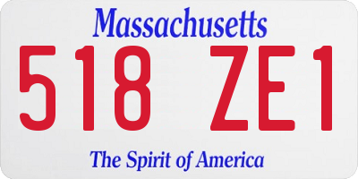 MA license plate 518ZE1