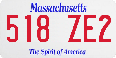 MA license plate 518ZE2