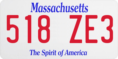 MA license plate 518ZE3