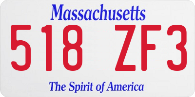 MA license plate 518ZF3