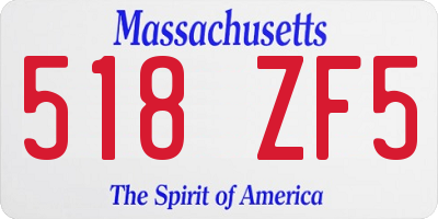 MA license plate 518ZF5
