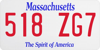 MA license plate 518ZG7