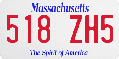 MA license plate 518ZH5
