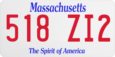 MA license plate 518ZI2