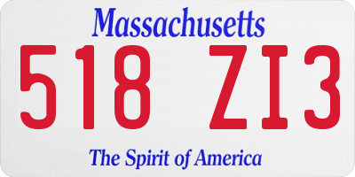 MA license plate 518ZI3