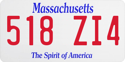 MA license plate 518ZI4