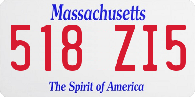 MA license plate 518ZI5