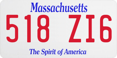 MA license plate 518ZI6