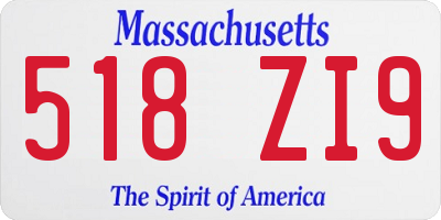MA license plate 518ZI9