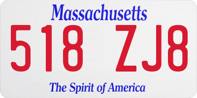 MA license plate 518ZJ8