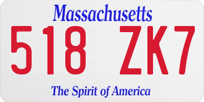 MA license plate 518ZK7