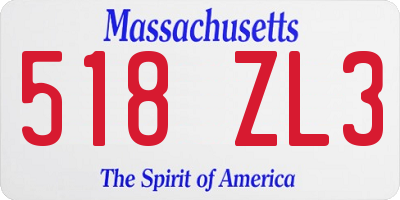 MA license plate 518ZL3