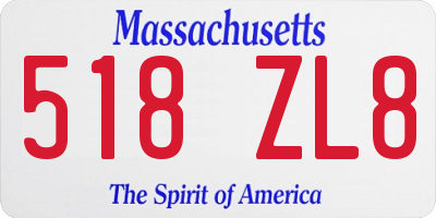 MA license plate 518ZL8