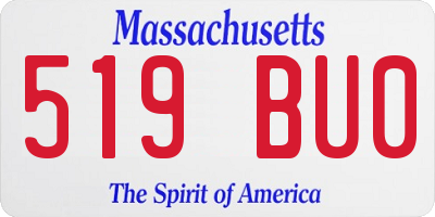 MA license plate 519BU0
