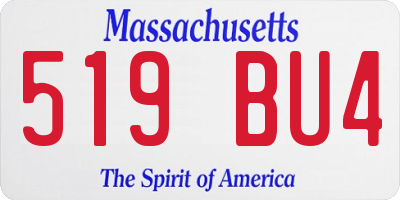MA license plate 519BU4